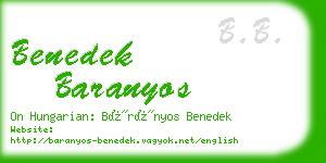 benedek baranyos business card